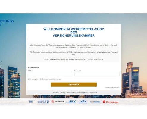Screenshot Bayerischen Versicherungskammer Shop
