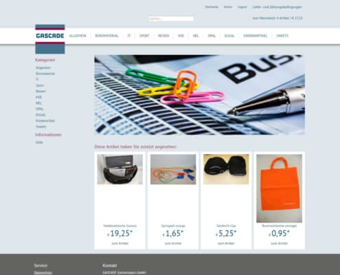 Screenshot Gascade Shop