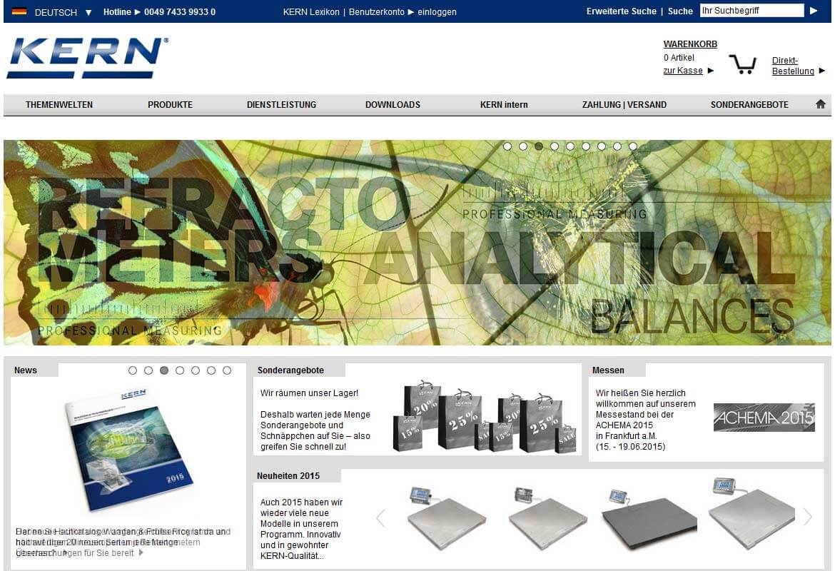 Screenshot Kern & Sohn Shop