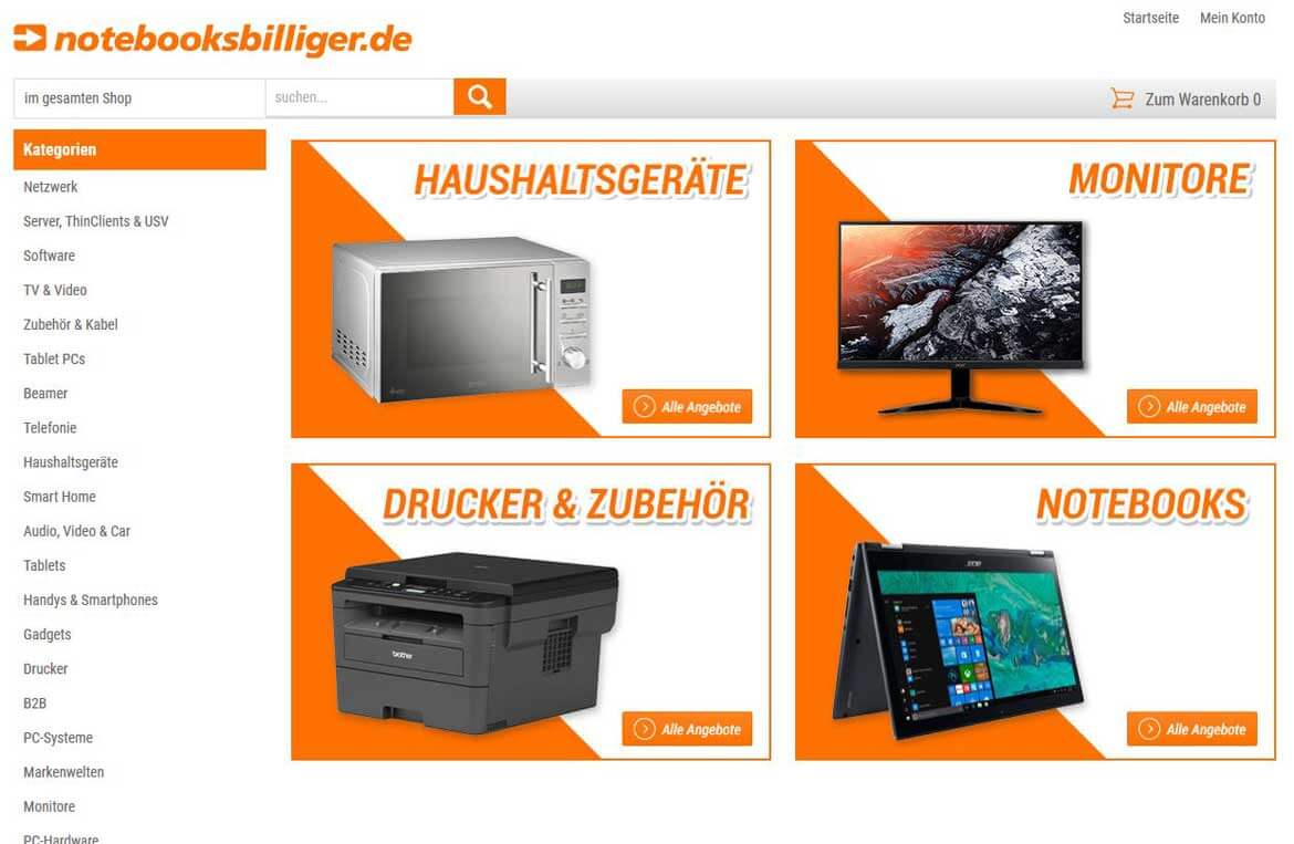 Screenshot Notebooksbilliger OCI