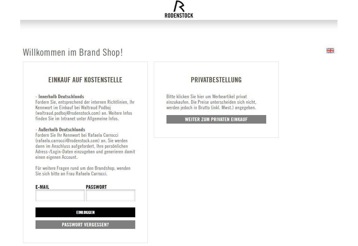 Screenshot Rodenstock Shop