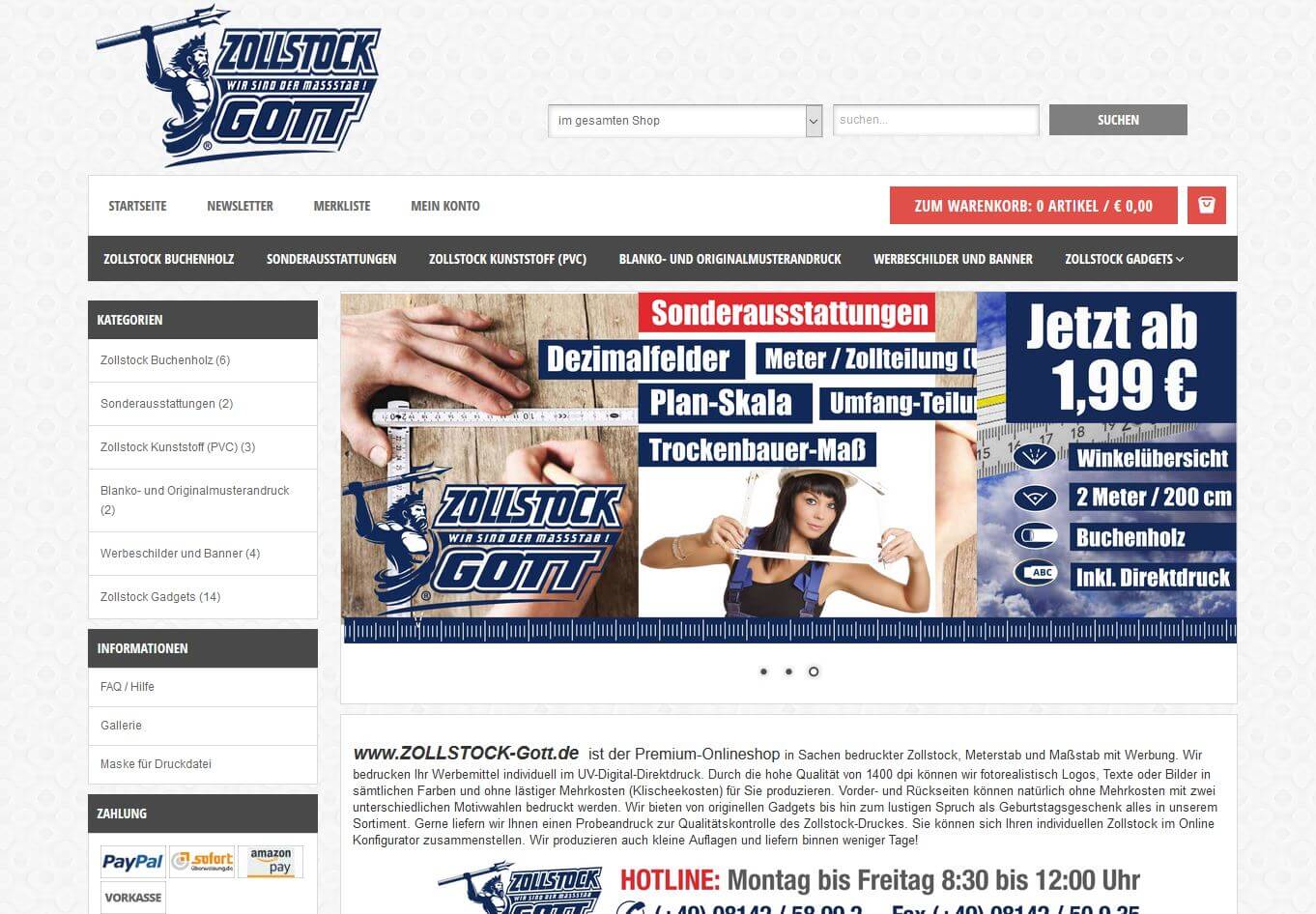 Screenshot Zollstock Shop