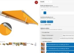 Screenshot Markisenkonfigurator