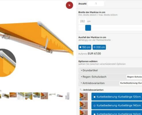 Screenshot Markisenkonfigurator