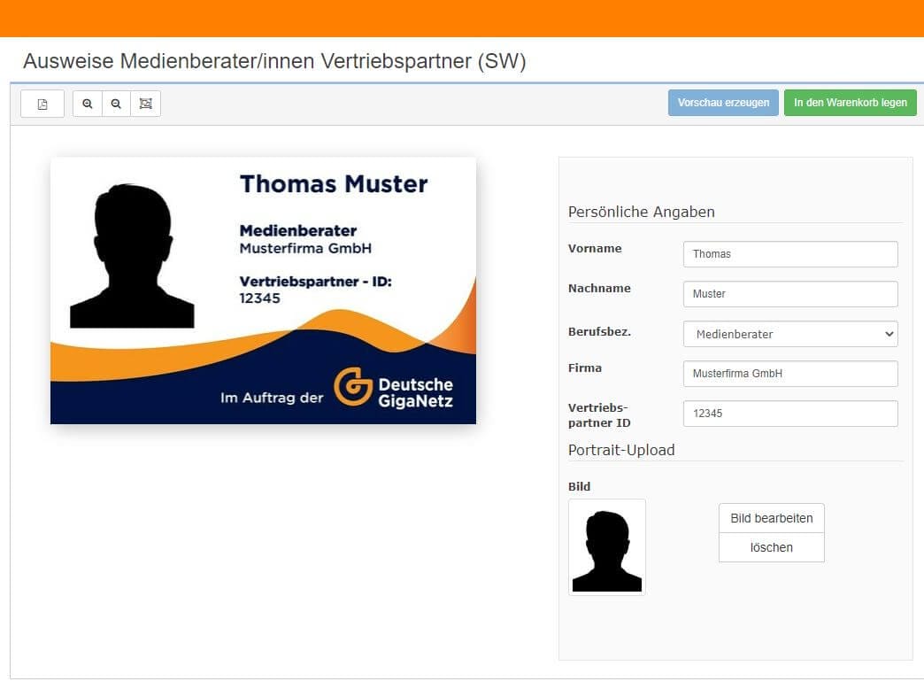 Web2Print Konfigurator