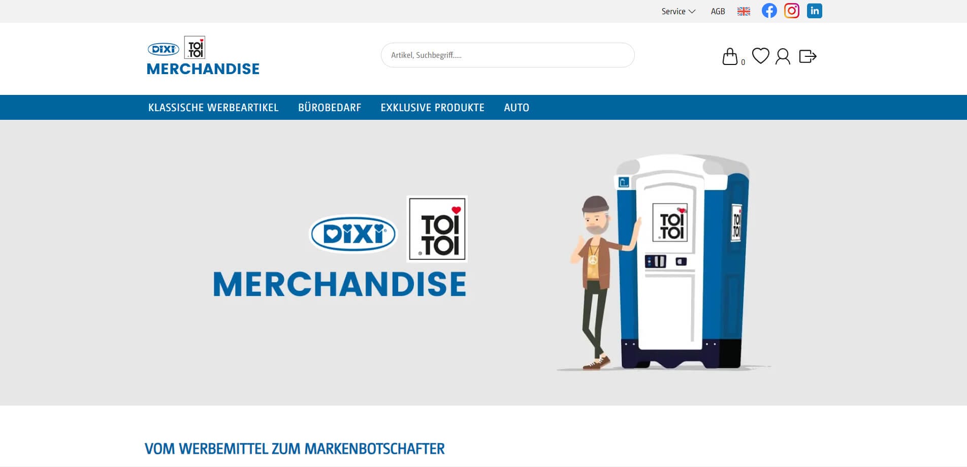 screen Toi Toi Dixi E-Commerce Shop