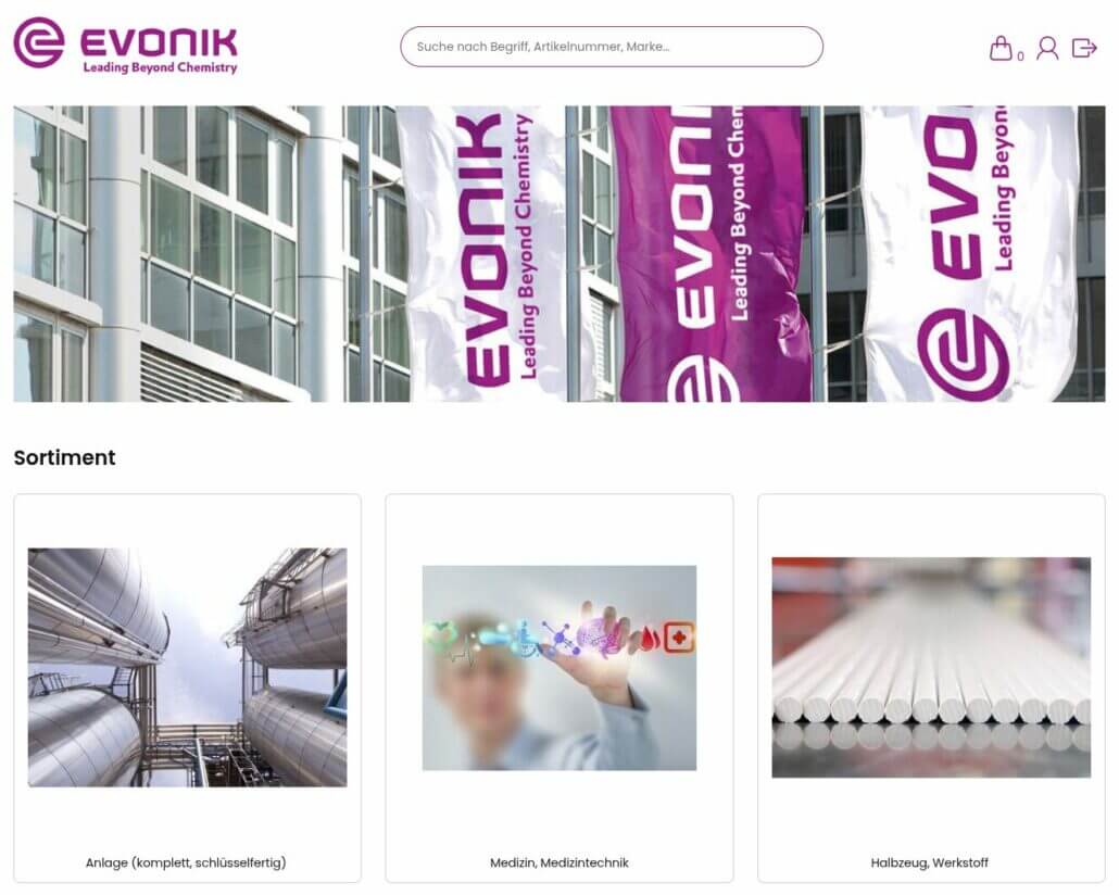 Evonik umfangreiches eProcurement Katalogsystem